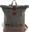 Casual Rugtas DKD Home Decor Canvas Grijs Bruin Leer (44 x 12 x 49 cm)