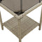 vidaXL - Tuinbank - met - tafel - en - kussens - L-vormig - poly - rattan - lichtgrijs