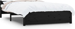 vidaXL - Bedframe - massief - hout - zwart - 140x200 - cm