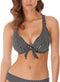 Beach Hut - Bikini top - Retro chevronprint - Zwart/wit - Maat 80D