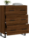 vidaXL - Dressoir - 69,5x34x90 - cm - bewerkt - hout - bruin - eikenkleur