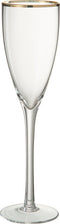 J-line Champagneglas Gouden Rand Glas Transparant/Goud