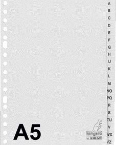 Kangaro - Tabbladen A5 17-gaats G520AZM alfabet grijs PP | 25 stuks