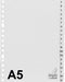 Kangaro - Tabbladen A5 17-gaats G520AZM alfabet grijs PP | 25 stuks