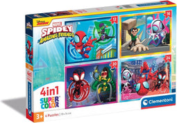 Clementoni - Puzzel - 4 Puzzels in 1 Doos - Spidey and His Amazing Friends - Puzzel Voor Kinderen - vanaf 3 jaar