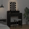 vidaXL - Zwarte - Eiken - Kaptafel - met - LED - Verlichting - - - 79x41x140 - cm
