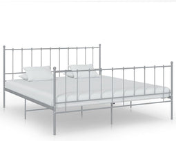 vidaXL - Bedframe - metaal - grijs - 180x200 - cm