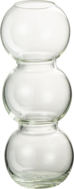 J-Line vaas Bollen - glas - transparant - small