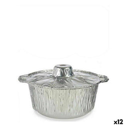 Casserolepan met deksel Kinvara 66105 Zilverkleurig Wegwerpbaar Met deksel Pan