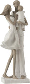 J-Line decoratie Koppel Met Kind - polyresin - wit/taupe