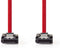 SATA Kabel - 1.5 Gbps - SATA 7-Pins Female - SATA 7-Pins Female - Vernikkeld - 0.50 m - Plat - PVC - Rood - Envelop