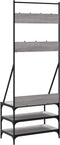 vidaXL - Kledingrek - met - schoenenrek - 70x40x184 - cm - grijs - sonoma - eikenkleur
