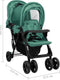 vidaXL - Tweelingkinderwagen - tandem - staal - groen