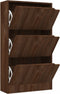 vidaXL - Schoenenkast - met - 3 - deuren - 59x24x105 - cm - spaanplaat - bruineiken
