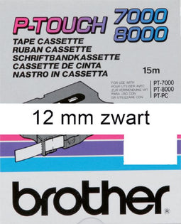 Brother - Labele brother tx-231 12mmx8m wit/zwart | 10 stuks