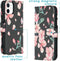 iMoshion Hoesje Geschikt voor iPhone 12 Mini Hoesje Met Pasjeshouder - iMoshion Design Softcase Bookcase - Zwart / Roze / Blossom Watercolor Black