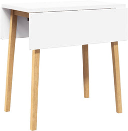 vidaXL - Eettafel - massief - hout - naturel - rubber