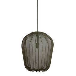 Light & Living Plumeria - Hanglamp - Ø42x50 cm - Donker Groen - Textiel + Metaal - E27