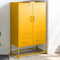 vidaXL - Hoge - kast - 68x39x111,5 - cm - staal - mosterdgeel