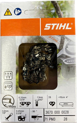 Stihl Accessoires Zaagketting | 1/4" P Picco Micro 3 (PM3), 1,1 mm, 10cm - 36700000028