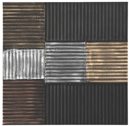 Wanddecoratie DKD Home Decor Zwart Gouden Glamour Modern Hout MDF (91 x 3 x 91 cm)