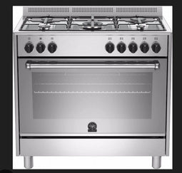 BERTAZZONI AMS95C61DMX - Gasfornuis - 90CM - 5 branders - Wokbrander - RVS - Vrijstaand