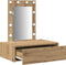 vidaXL - Wandhanger - Make-uptafel - met - LED-verlichting - - - Artisan - Eik