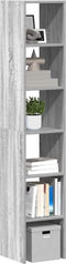 vidaXL - Boekenkasten - 2 - st - 30x30x80 - cm - bewerkt - hout - grijs - sonoma - eiken