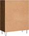 vidaXL - Boekenkast - 69,5x32,5x90 - cm - bewerkt - hout - bruin - eikenkleur