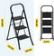 BRASQ Huishoudtrap 3-treden - Inklapbare metaal trap - Antislip - Zwart