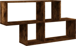 vidaXL - Wandschap - 100x20x53 - cm - bewerkt - hout - gerookt - eikenkleurig