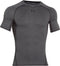 Under Armour HeatGear® Armour - Compressie Sportshirt Korte Mouw - UPF 30+ - Carbon Heather (M)