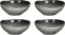 Mica Decorations Tabo Schaal - 3 x 8 cm - Keramiek - Grijs - 4 Stuks