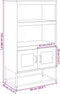 vidaXL - Hoge - kast - 68x39x123 - cm - staal - wit