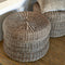 Riviera Maison Poef Rond - Rustic Rattan Macaron Voetenbankje - Bruin