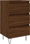 vidaXL - Nachtkastje - 40x35x69 - cm - bewerkt - hout - bruin - eikenkleur