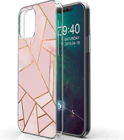 iMoshion Hoesje Geschikt voor iPhone 12 Pro / 12 Hoesje Siliconen - iMoshion Design hoesje - Roze / Meerkleurig / Goud / Pink Graphic