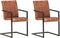 vidaXL - Eetkamerstoelen - 2 - st - echt - leer - bruin