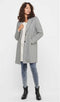 ONLY ONLCARRIE BONDED COAT - Dames Jas - Omkeerbare hals - Knoopsluiting - Lichtgrijs melange