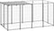 vidaXL - Hondenkennel - 2,42 - m² - staal - zilverkleurig