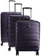 DELSEY PARIS Air Armour 4DR Kofferset - 3-delige Uitbreidbare Hardcase Trolleyset met TSA-slot - Dark Purple (paars)