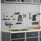 vidaXL - Pegboards - 3 - stuks - met - 15 - accessoires - Grijs - 50x80 - cm - Staal
