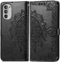 iMoshion Hoesje Geschikt voor Motorola Moto G82 / Moto G52 Hoesje Met Pasjeshouder - iMoshion Mandala Bookcase - Zwart