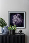 Present Time Lion Wanddecoratie - Fotokunst - 2x50x50cm - Zwart