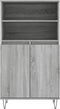 vidaXL - Hoge - kast - 60x36x110 - cm - bewerkt - hout - grijs - sonoma - eikenkleurig