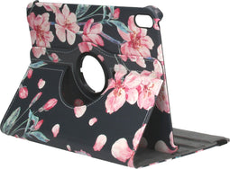 iMoshion Tablet Hoes Geschikt voor iPad 10 (2022) 10.9 inch - iMoshion 360° Draaibare Design Bookcase - Zwart /Blossom Watercolor Black