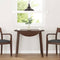 vidaXL - Eettafel - bruin - massief - hout - rubber