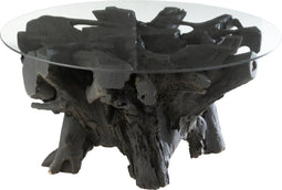 J-Line tafel Wortels - hout - zwart