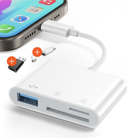 Skoov SD Kaartlezer - USB-C en USB 3.0 - Tot 5 Gbps - Wit