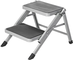 ProPlus Vouwbaar opstapje - 2 treden - antislip - metaal - 59,5 x 39 x 49 cm